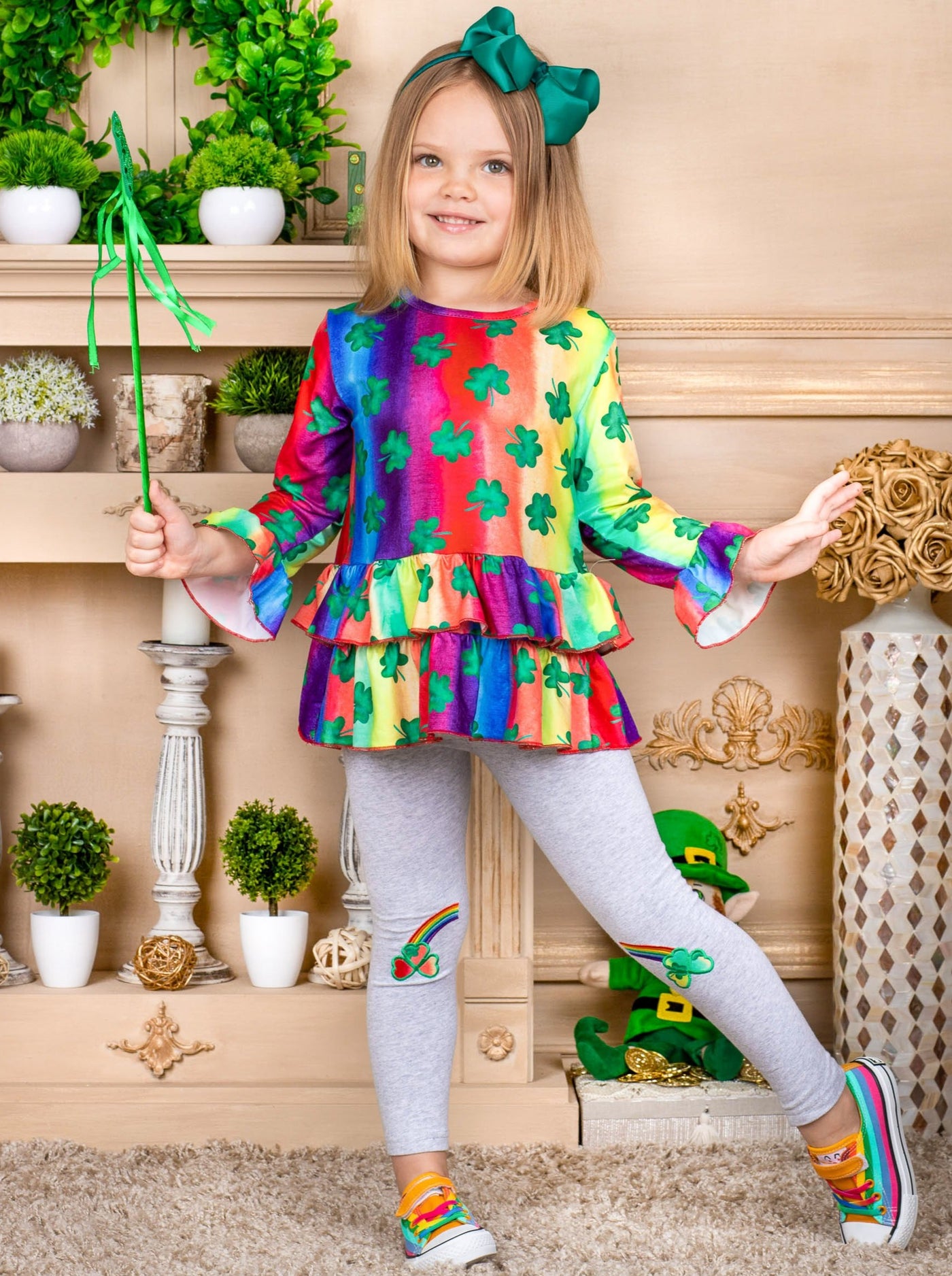 Girls Fall Outfits  Tunic, Legging And Shorts Set - Mia Belle Girls