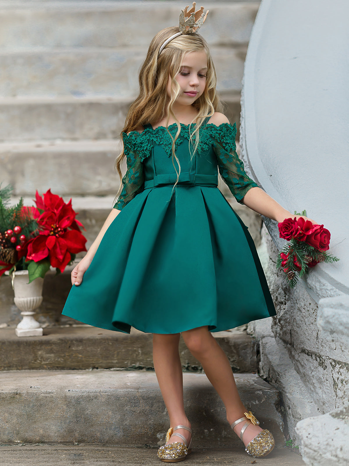 Girls Special Occasion Dress | Cold Shoulder Lace Holiday Dress – Mia ...