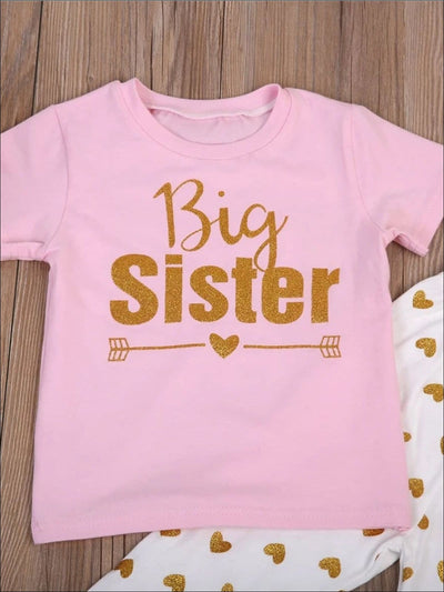 Girls Big Sister And Little Sister Matching Shirt and Polka Dot Legging ...