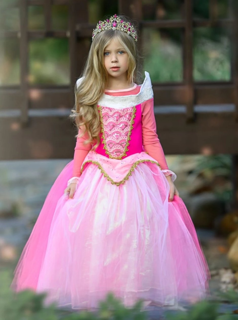 Uporpor Led Sleeping Beauty Aurora Princess Girl Dress Children