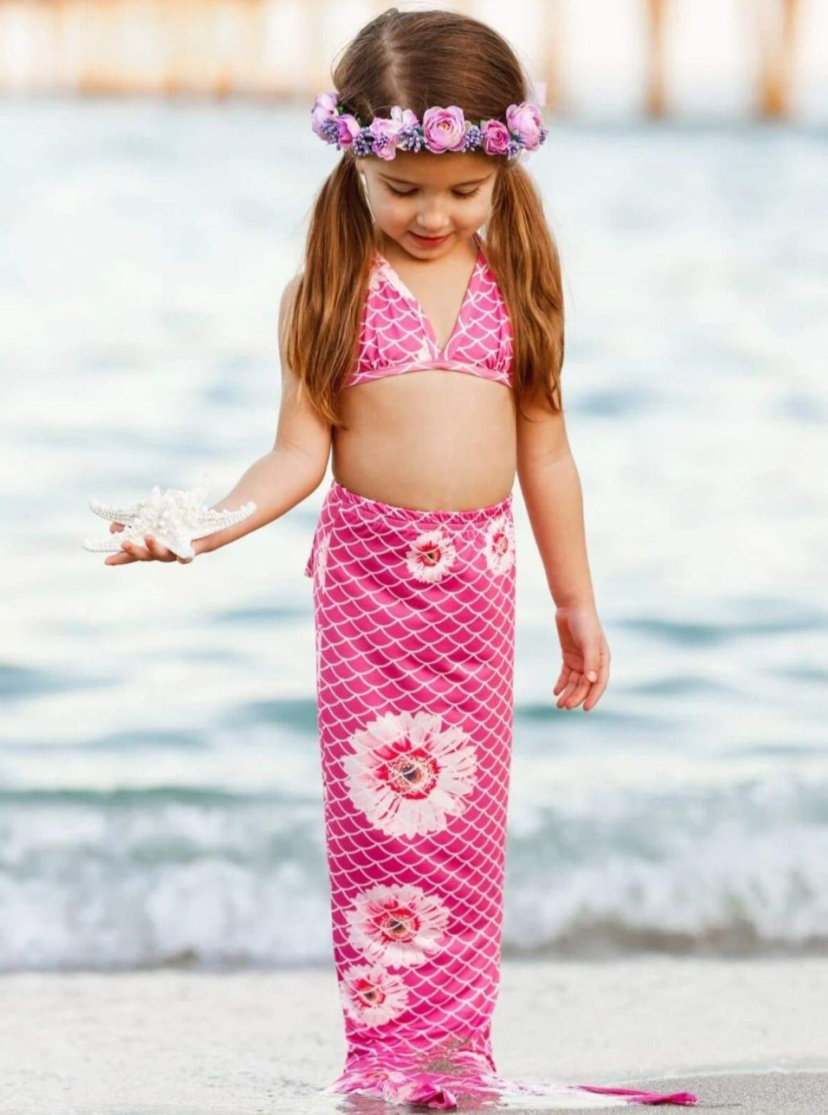 Kids Swim Accessories  Girls Lace Sarong & Matching Headband Set – Mia  Belle Girls