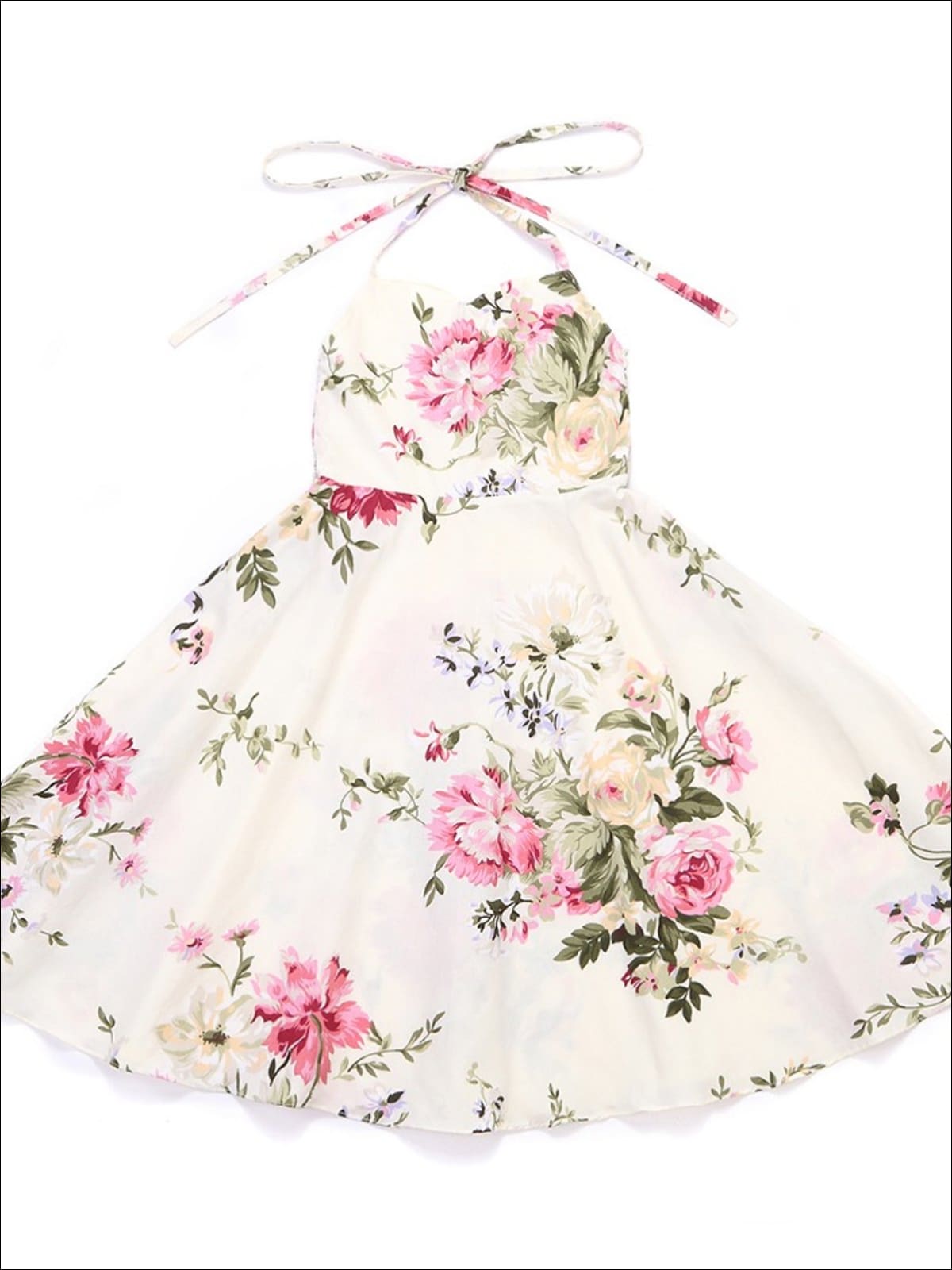 Girls Floral Tie Up A-Line Dress – Mia Belle Girls