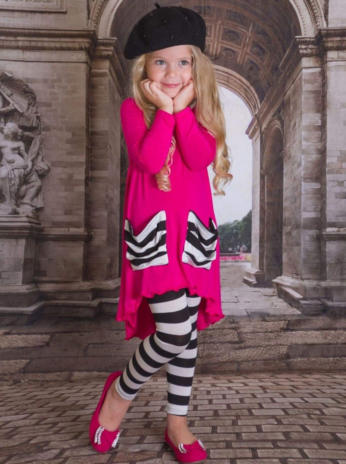 Girls Hi-lo Long Sleeve Tunic with Slouchy Pockets & Matching Leggings ...