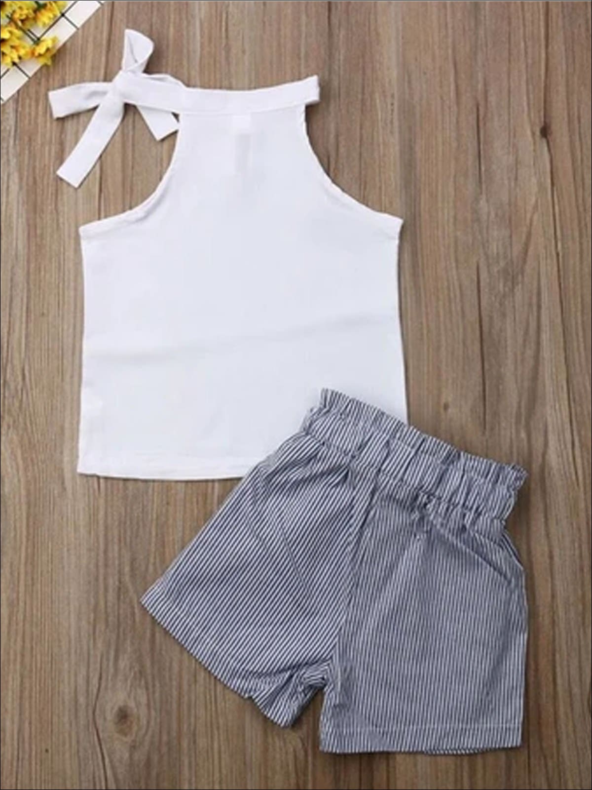 Spring Clothes For Girls |White Halter Top & Paperbag Waist Shorts Set ...