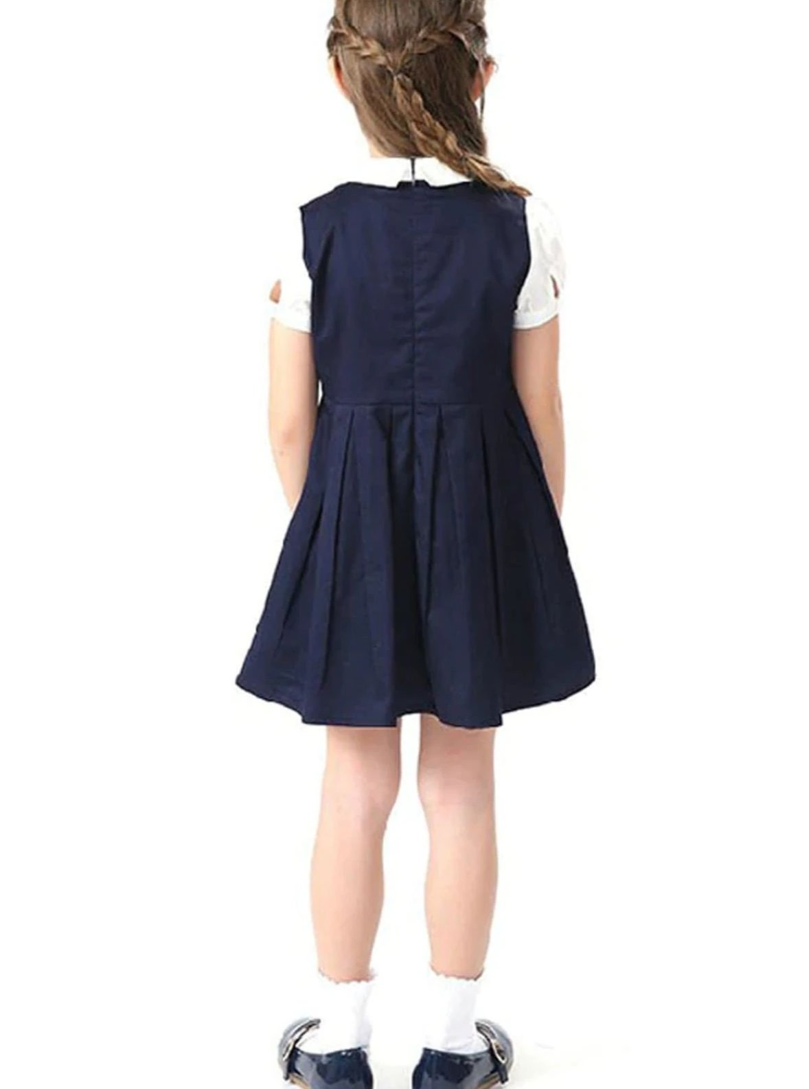 Baby girl skirt Baby girl dress Kids Little Girls' Dress Striped Solid  Color Tank Dress School Uniforms School Casual Bow Navy Blue Cotton  Knee-length
