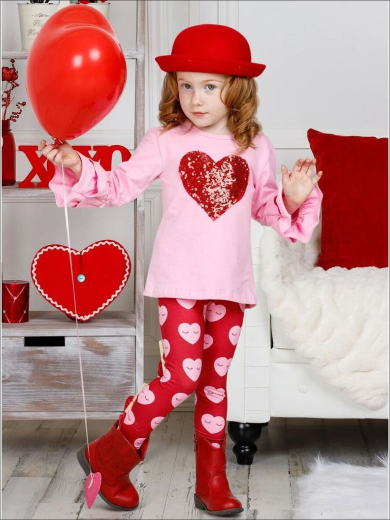 VALENTINES HEART LEGGINGS Red Heart Leggings Girls Leggings Baby