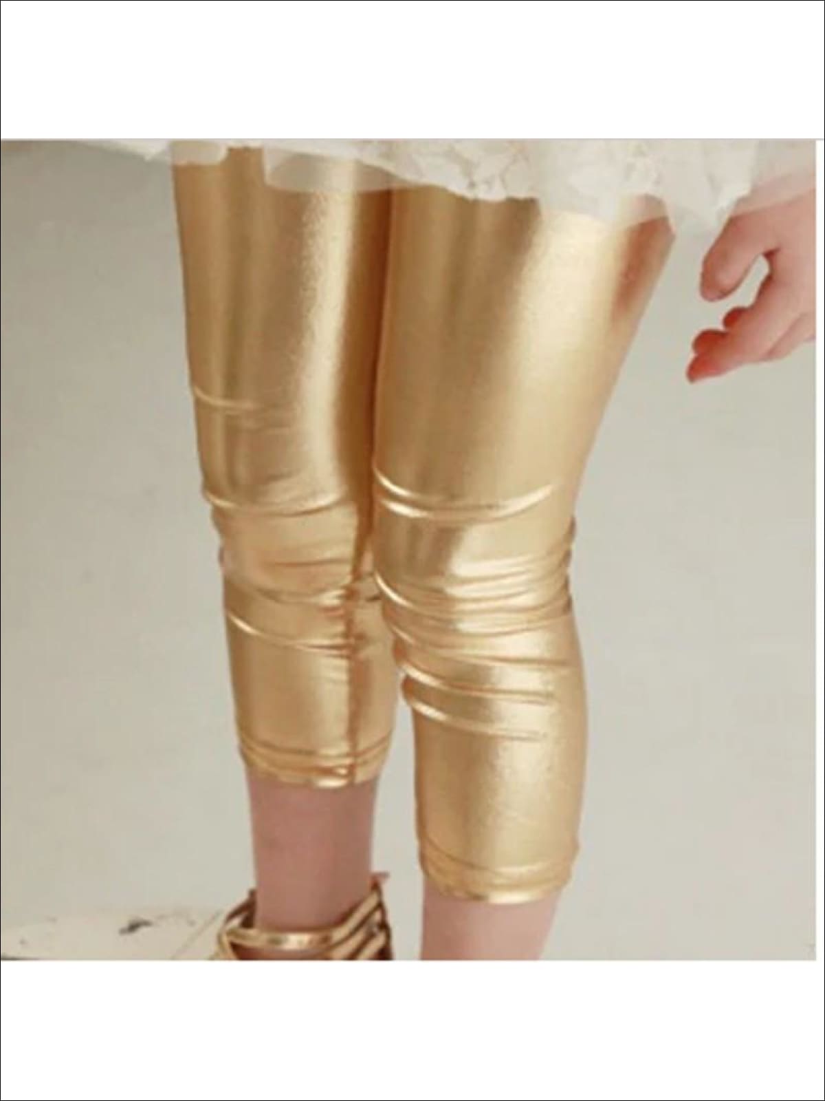 Shiny Metallic CAPRI Leggings for Girls Size 2t-10, Baby Girls Size 0-3 up  to 12-18 Months, Colors-gold, Silver, Black, Red, Pink, Etc -  Canada