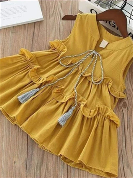 Cotton Tunic Dress - Yellow - Ladies