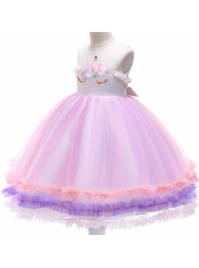 Girls Special Occasion Dress | Lace Collar Unicorn Tutu Party Dress ...