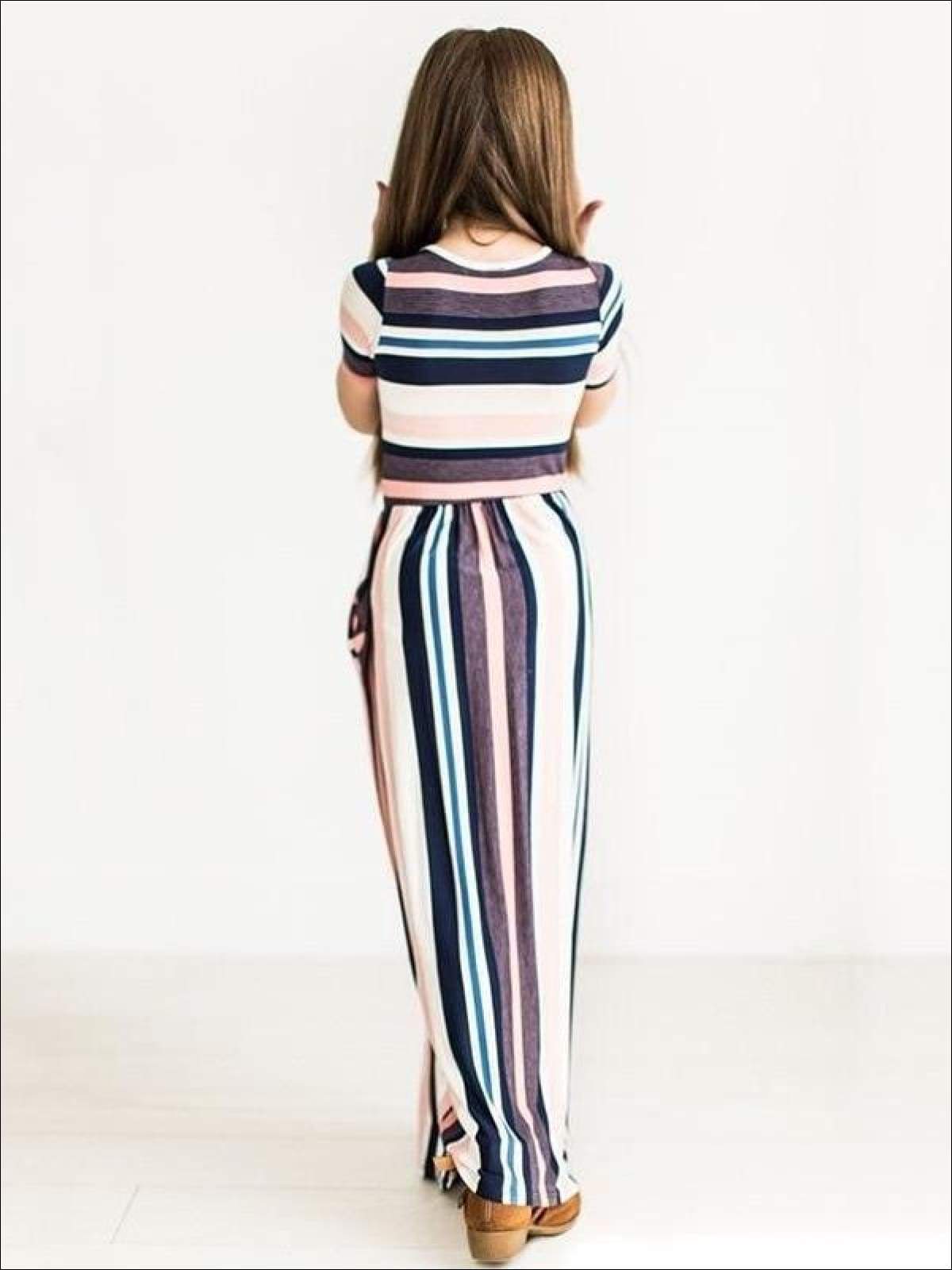 Oh So Chic Striped Maxi Dress – Mia Belle Girls