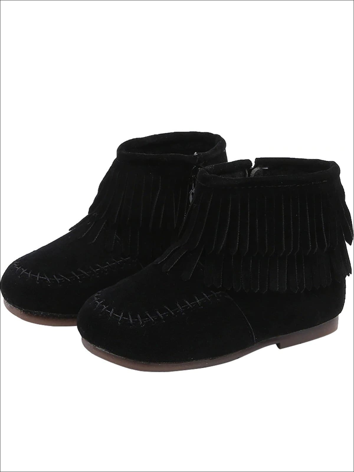 Louise et Cie Womens Peep Toe Stiletto Suede Fringe Ankle Boots Black Size 37 7
