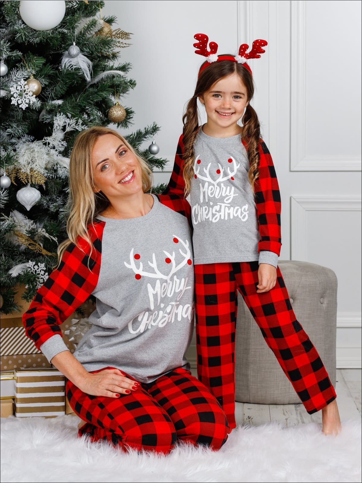 mi Kids Plaid Christmas Pajamas
