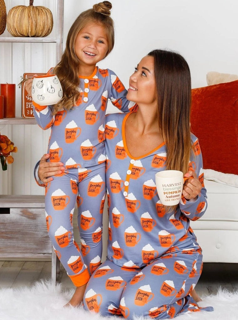 Mommy And Me Autumn Skies And Pumpkin Pies Pajama Set