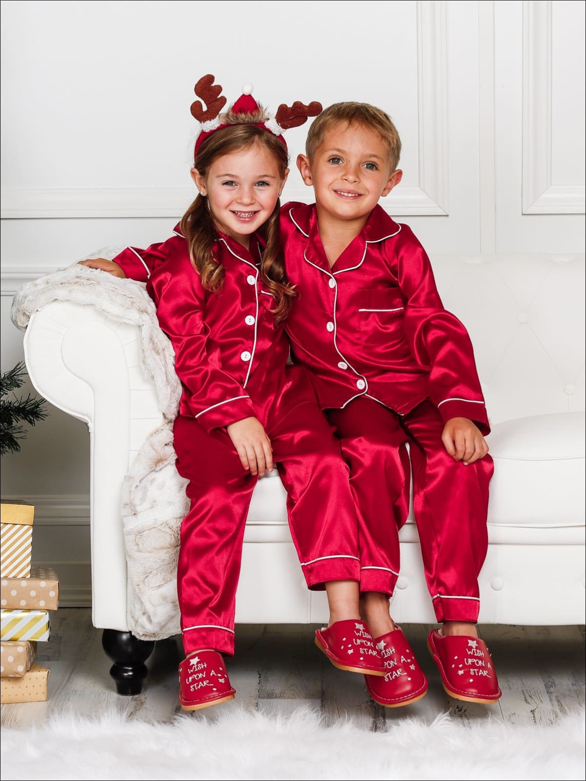 Mia Belle Overseas Fulfillment Mommy and Me Matching Pajama | Silky Satin Button Down Pajamas Purple / Mom-M