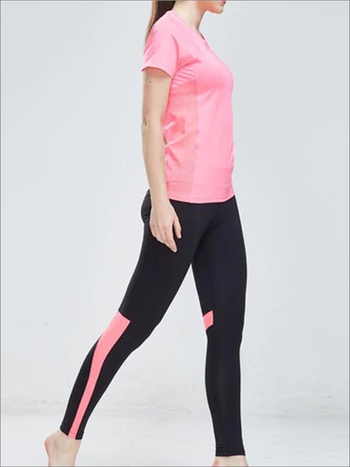 Women's Perforated Detail Workout Top Andamp; Leggings Set – Mia Belle Girls